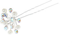 Ro-Ro Accessories Διακοσμητικό Τσιμπιδάκι Μαλλιών Ασημί με Πέρλα