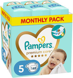 Pampers Premium Care Premium Care Πάνες με Αυτοκόλλητο No. 5 για 11-16kg 148τμχ