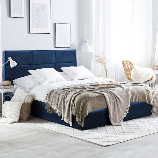Briley Extra-dublu cu Spațiu de Stocare pentru Saltea 160x200cm Albastru