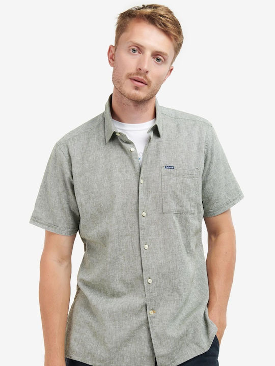 Barbour Nelson Men's Shirt Short Sleeve Khaki