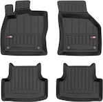 Frogum Set of Front and Rear Mats Tray Type 4pcs from Rubber for Seat Leon Volkswagen Golf / T-Roc Black