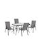 Outdoor Dining Set Textline 5 Pieces Gray