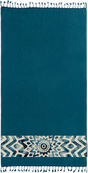 Guy Laroche Pestemal 17 Beach Towel Cotton Marine with Fringes 170x90cm.