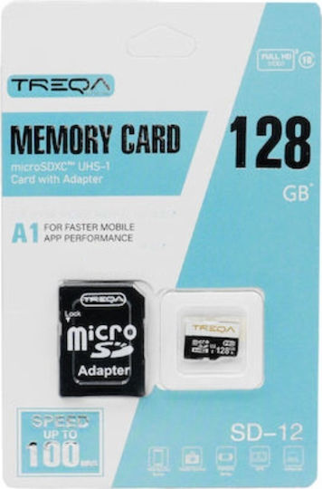 Treqa SD-12 SDHC 128GB U1 A1 UHS-I 100MB/s με αντάπτορα