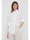 Women's Linen Monochrome Long Sleeve Shirt White