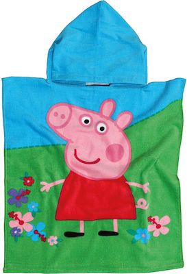 Das Home Kids Beach Poncho Peppa Pig Light Blue 115 x 50cm