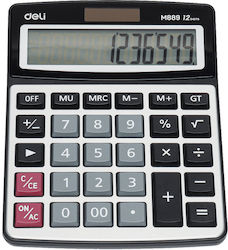 Deli Calculator 12 Digits in Silver Color