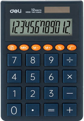 Deli Calculator Pocket 12 Digits in Blue Color