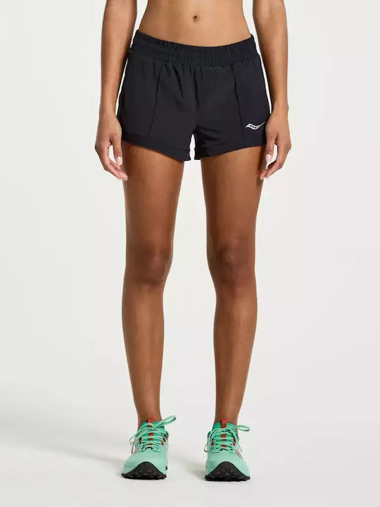 Saucony Outpace 2.5" Γυναικείο Αθλητικό Σορτς Μαύρο