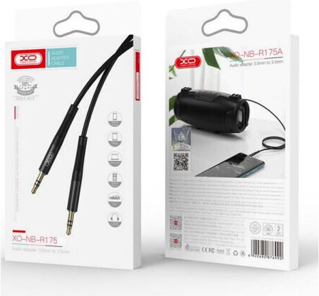 XO 3,5mm Klinkenkabel 3,5mm Stecker - 3,5mm Stecker Schwarzes 2m mit Vergoldeten Anschlüssen XO-NB-R175B