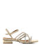 Sandale cu strasuri Metalico Champagne