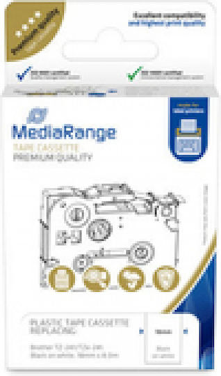MediaRange Bandă de Etichetare 8m x 18mm în Culoarea Negru 1buc