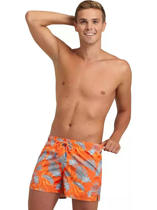 Arena Herren Badebekleidung Shorts Orange Blumen