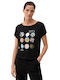 Women's T-Shirt Black Logo Print