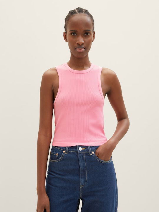 Tom Tailor Damen Crop Top Ärmellos Rosa