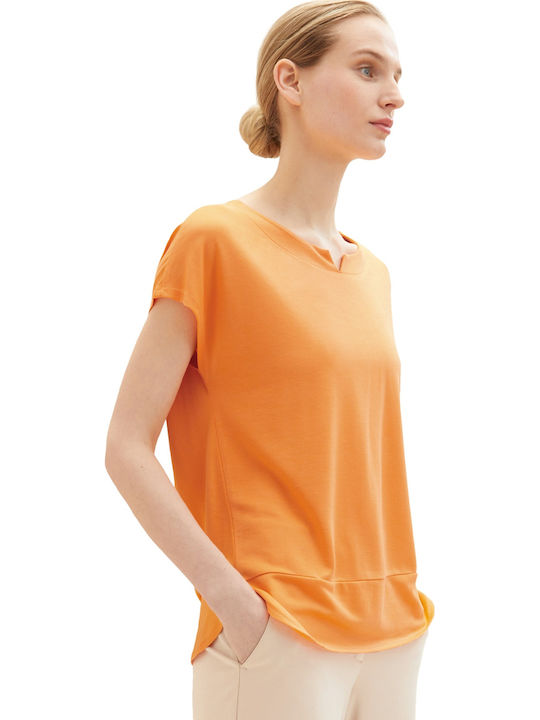Tom Tailor Damen Bluse Kurzärmelig mit V-Aussch...