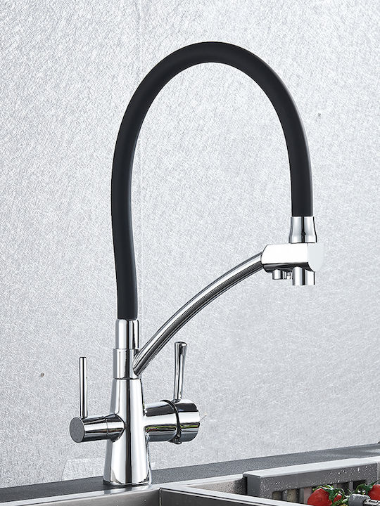 Lamda U-Shaped Kitchen Faucet Counter Black