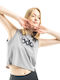 Body Action Women's Athletic Cotton Blouse Sleeveless Gray