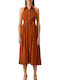 Abito Summer Midi Shirt Dress Dress Orange