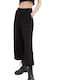 Tom Tailor Γυναικείο Υφασμάτινο Capri Παντελόνι με Λάστιχο Μαύρο