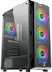 Xigmatek Gaming X Midi Tower Компютърна кутия със страничен прозорец и RGB осветление Черен