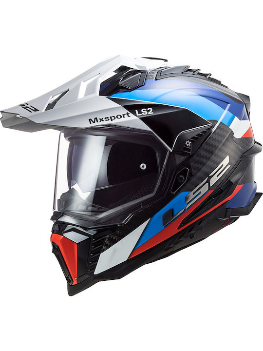 LS2 MX701 On-Off Helmet with Pinlock and Sun Visor ECE 22.06 GLOSS  BLACK/BLUE