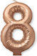 Procos Geburtstagskerze Nummer "8" in Rose Gold...