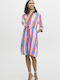 B.young short striped dress 20812926 Raspberry Rose Mix