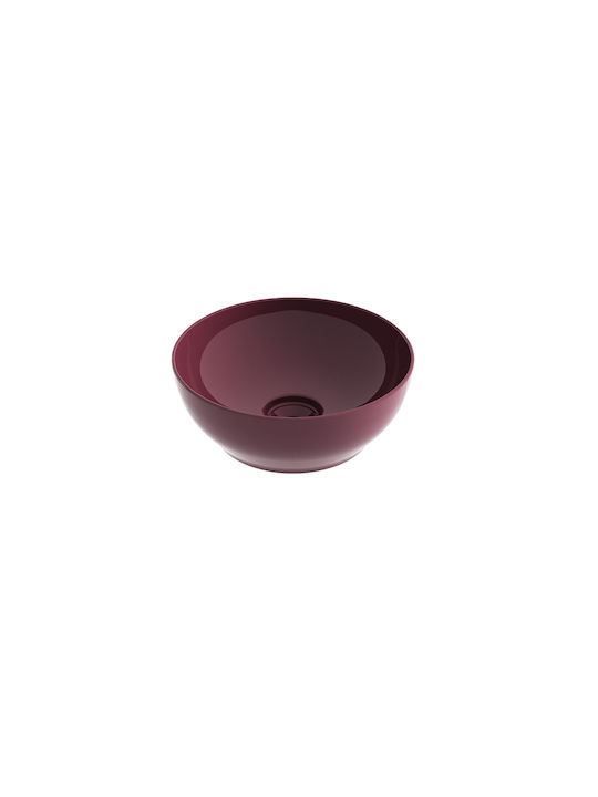 Orabella Olympia Trend Round 02 Vessel Sink Porcelain 38x38x14.4cm Aubergine Glossy