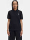Women's Polo Blouse Short Sleeve Black