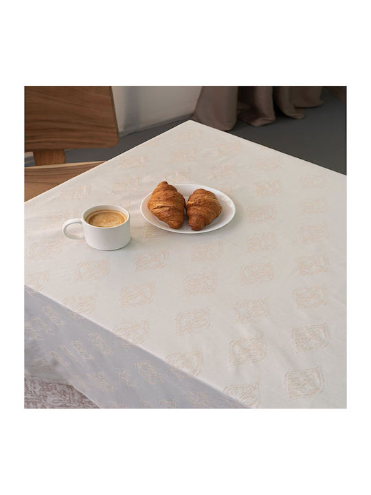 Palamaiki Fteri Cotton & Polyester Stain Resistant Tablecloth Beige 175x260cm