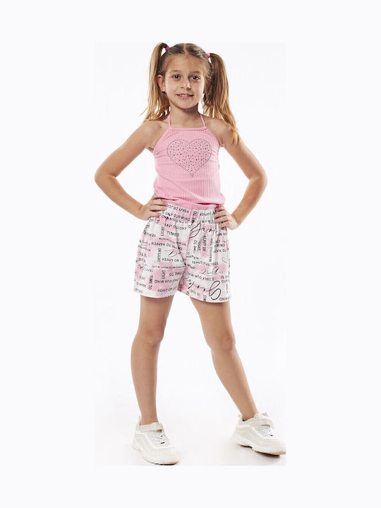 Kinderstoff-Overall-Shorts/Bermudas Rosa