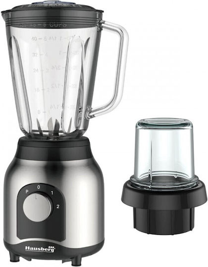 Hausberg Μπλέντερ με Γυάλινη Κανάτα 1.5 lt 400W Inox HB7762
