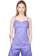 Women's Summer Crop Top Cotton with Straps Purple