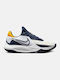 Nike Precision 6 Scăzut Pantofi de baschet Alb / University Gold / Midnight Navy