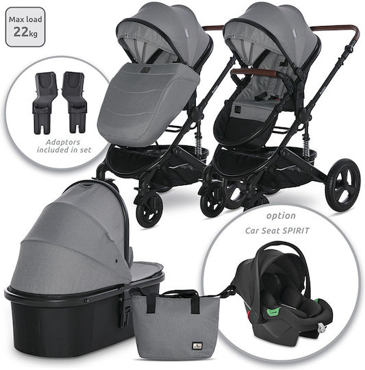 Lorelli Boston 3 in 1 Adjustable 3 in 1 Baby Stroller Suitable for Newborn Dolphin Grey 14kg