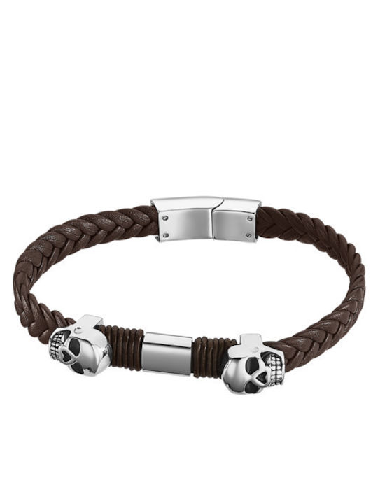 Men's bracelet LOTUS LS2067-2/1 made of stainless steel and brown leather.