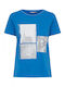 Tricou pentru femei Fransa cu imprimeu albastru