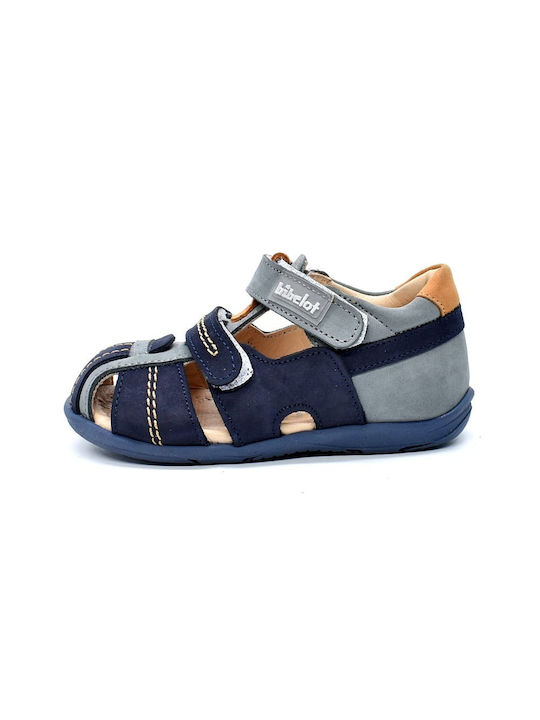 Bibelot pantofi de piele pentru copii pentru băieți Blue 3550-01