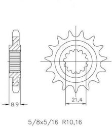 Front glass 1537 15 teeth ESJOT109552