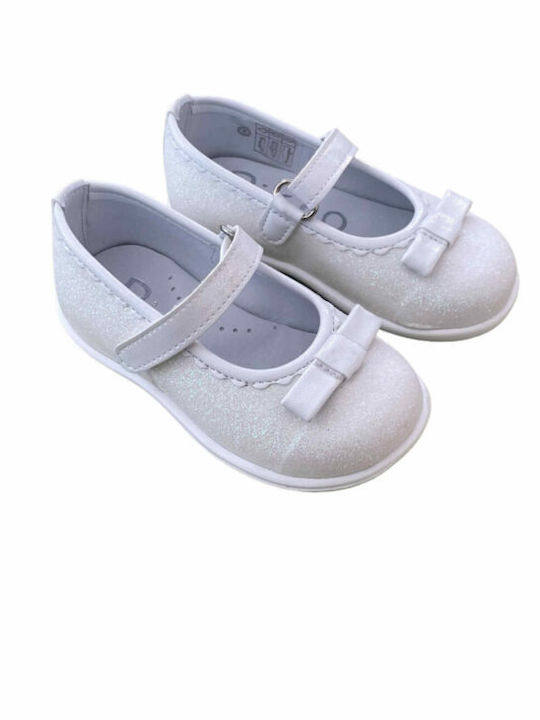 Ricco Ballerinas 1745B White Glitter