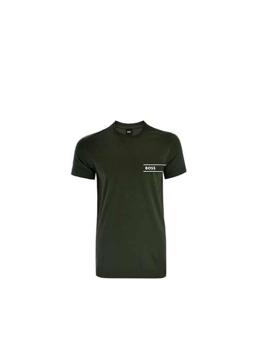 Hugo Boss Ανδρικό T-shirt Olive με Λογότυπο