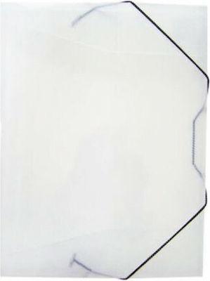 Kunststoff-Gummibox 25x33x3cm Transparent Weiß FR-840WHT