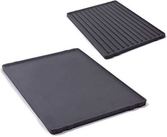 GrillPro Πλάκα Ψησίματος Διπλής Όψης με Μαντεμένια Λεία Επιφάνεια