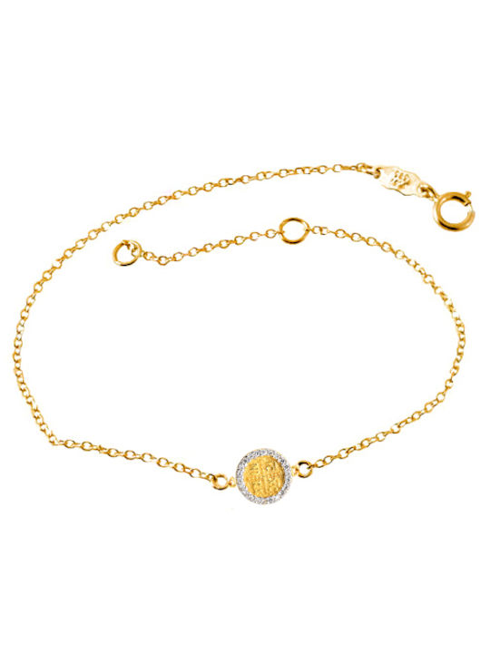 14K Gold Constantine bracelet with cubic zirconia