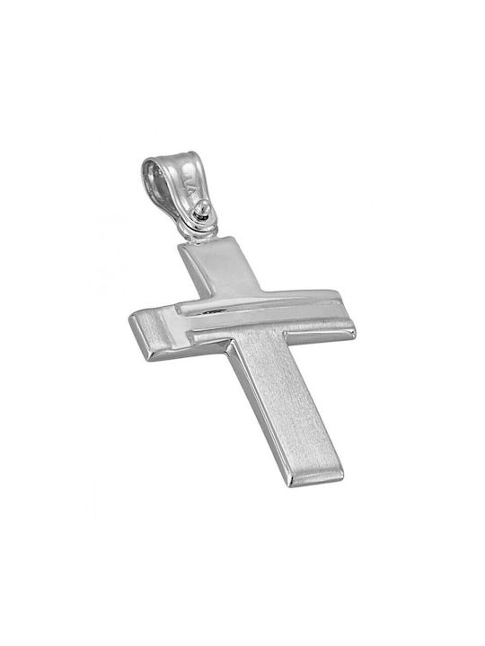 Cross in white gold ST29065F 14 Carat