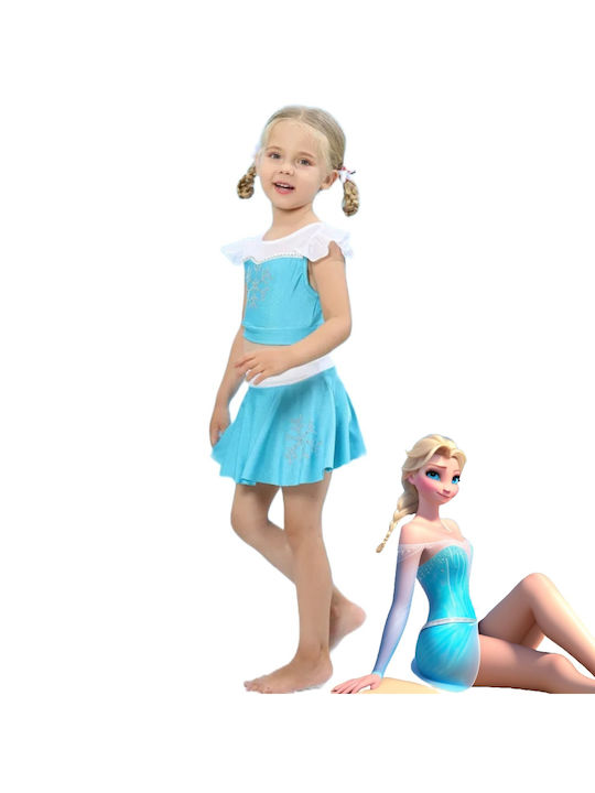 Costum de baie Princess Frozen pentru copii - Albastru