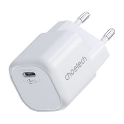 Choetech Charger Without Cable with USB-C Port 30W Power Delivery Whites (PD5007)