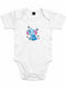 Elephant Design Baby Bodysuit | A5891B White