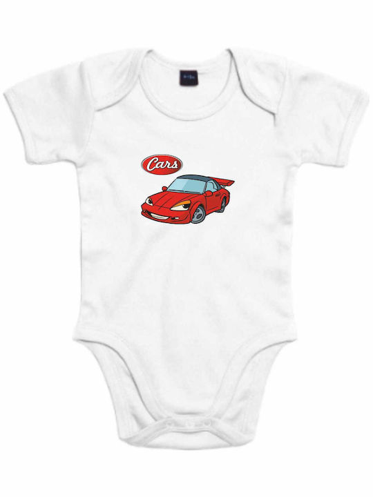 Zipper Bodysuit with Design Cars | A5705B White